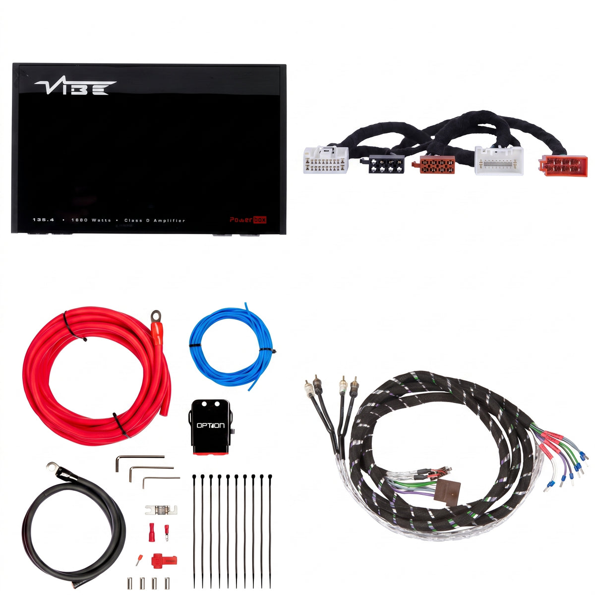 VIBE POWERBOX135.4 + PTAK-052 | Plug & Play Versterkerset | o.a. Mitsubishi zonder Rockford Fosgate
