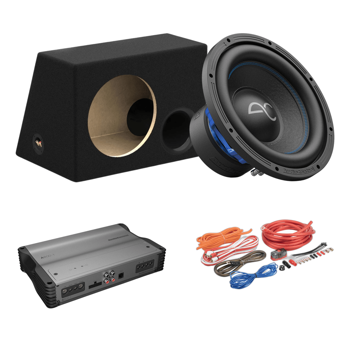 AudioControl Complete 12" Basbundel met 500W RMS Subwoofer, 600W Monoblock en 50L Kist - Sweetlake Customs