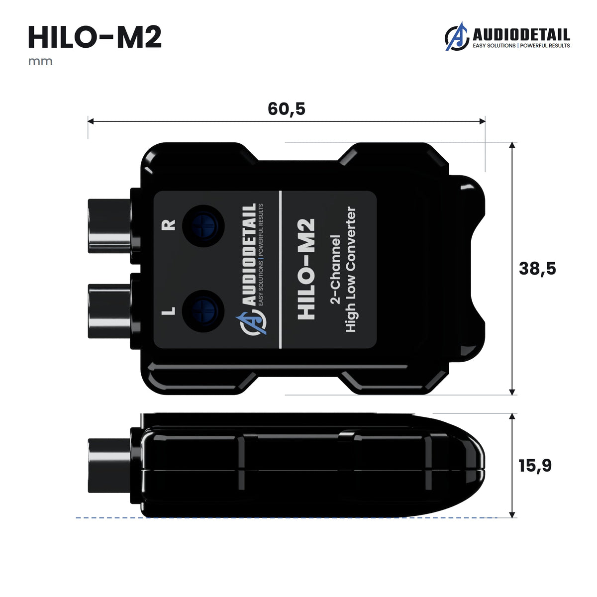 AudioDetail HILO-M2 – 2-Kanaals High Low Converter (MOLEX) - Sweetlake Customs