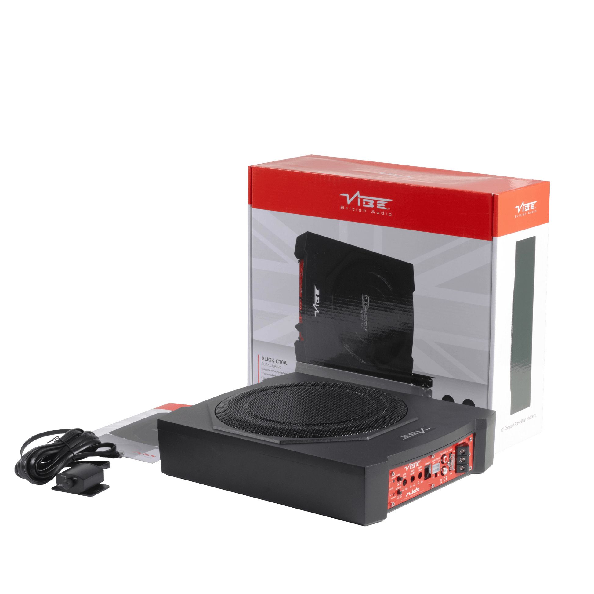 SLICKC10A - V0 | Underseat Subwoofer | 180 Watt RMS | met Basregelunit &amp; Gratis Kabelset - Sweetlake Customs