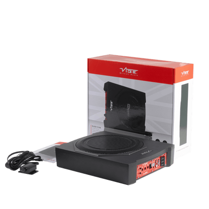 SLICKC10A - V0 | Underseat Subwoofer | 180 Watt RMS | met Basregelunit &amp; Gratis Kabelset - Sweetlake Customs