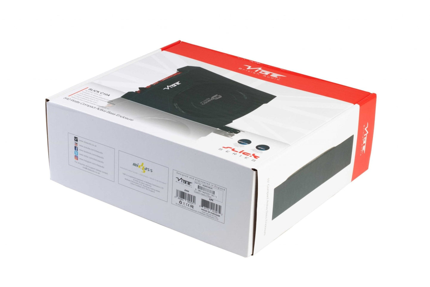 SLICKC10A - V0 | Underseat Subwoofer | 180 Watt RMS | met Basregelunit &amp; Gratis Kabelset - Sweetlake Customs