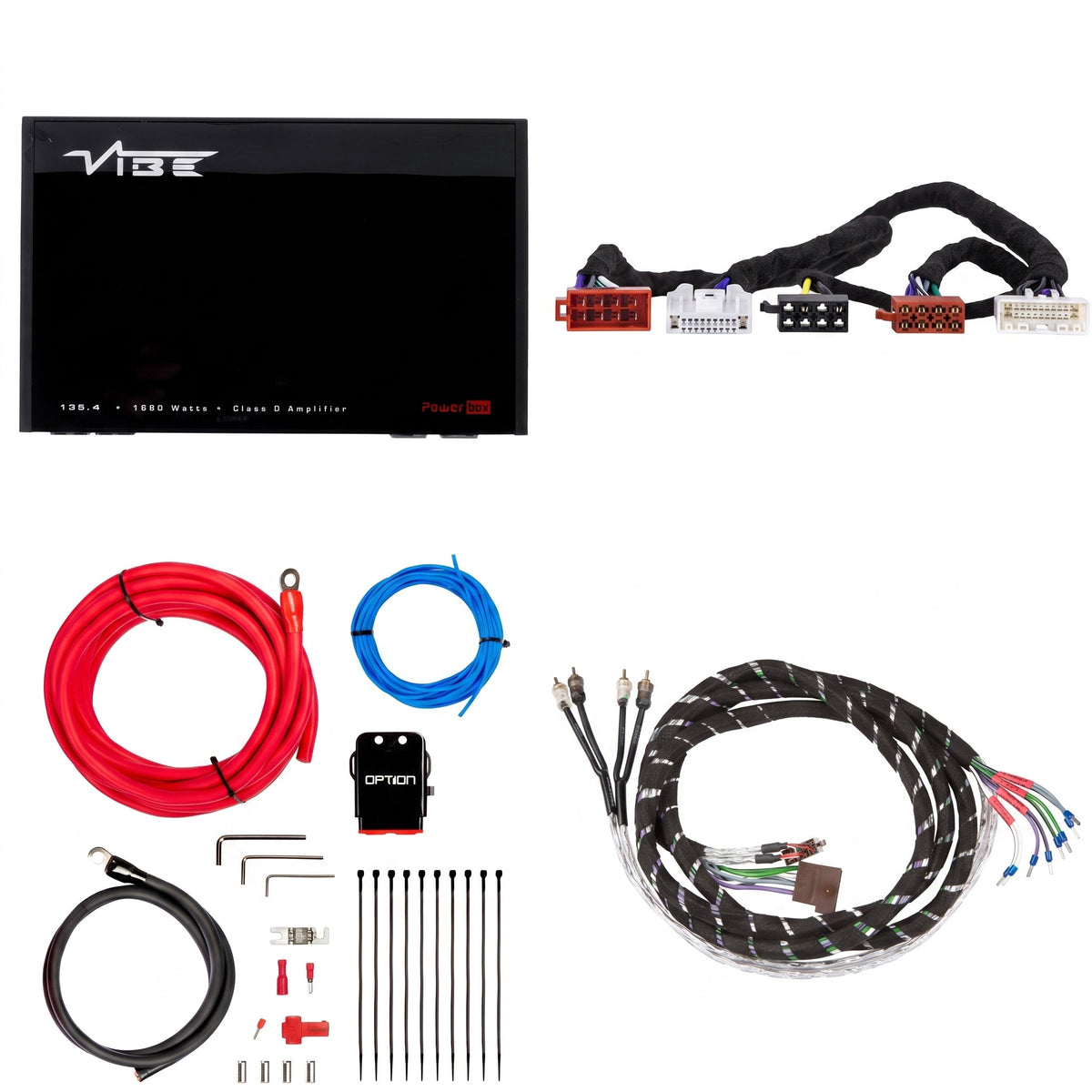 VIBE POWERBOX135.4 + PTAK-072 | Plug & Play Versterkerset | o.a. Nissan 2004-heden - Sweetlake Customs
