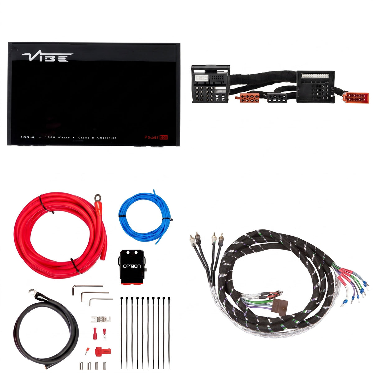 VIBE POWERBOX135.4 + PTAK-096 | Plug & Play Set | BMW Quadlock met 6-kanaals Actieve Aansluiting - Sweetlake Customs