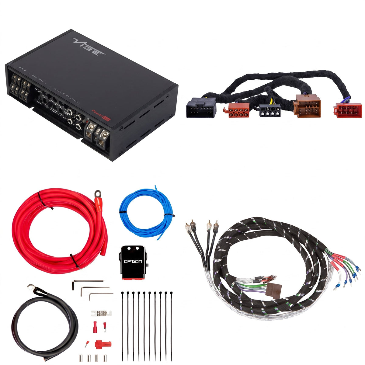 VIBE POWERBOX80.4 + PTAK-089 | Plug & Play Versterkerset | o.a. Honda/Suzuki - Sweetlake Customs