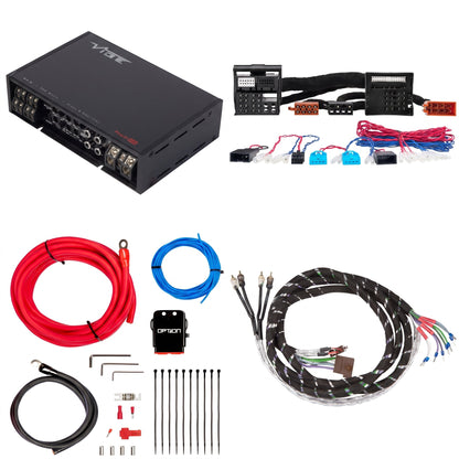 VIBE POWERBOX80.4 + PTAK-096 | Plug & Play Versterkerset | BMW Quadlock met 6-kanaals Actieve Aansluiting - Sweetlake Customs